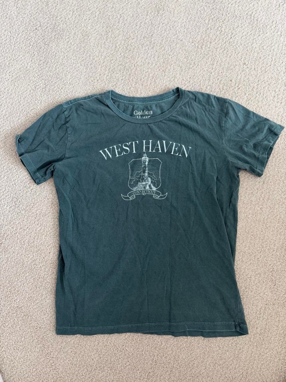 WEST HAVEN Graphic Tee in Washed Dark Green